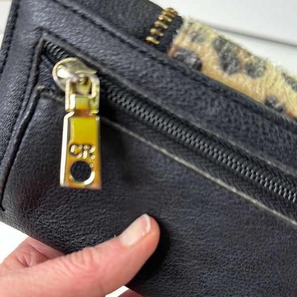 Club Rochelier Black and Tan Wallet with Leopard Print Design - Picture 6 of 9